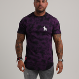 Curved Hem - Purple Reactive Tie Dye