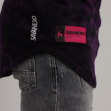 Curved Hem - Purple Reactive Tie Dye