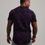 Curved Hem - Purple Reactive Tie Dye